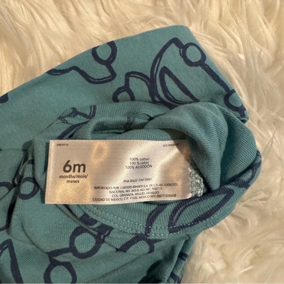 Carter’s Baby Boy Blue Car Print Long Sleeve Bodysuit Size 6 Months - Picture 4 of 4